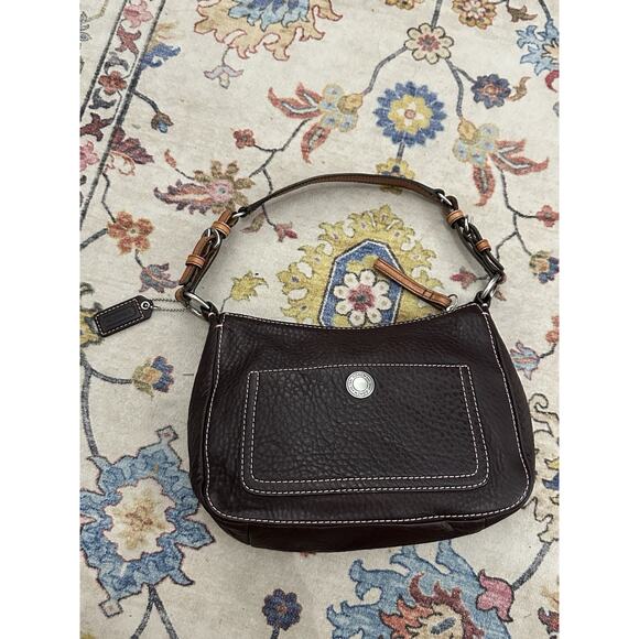 Vintage Coach Legacy Soft Pebble Collection Leather Shoulder Bag Brown - Picture 7 of 11